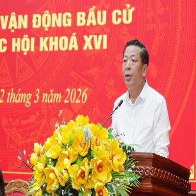Bộ trưởng Trần Hồng Minh tham dự Hội nghị tiếp xúc cử tri, vận động bầu cử đại biểu Quốc hội khóa XVI tại tỉnh Cao Bằng